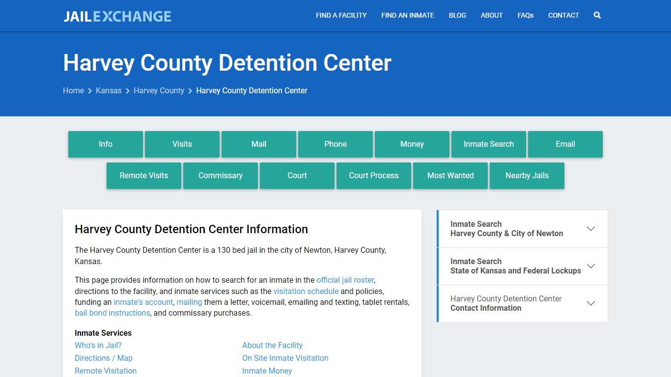 Harvey County Detention Center, KS Inmate Search, Information
